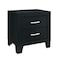Homeroots 22" Black Solid and Manufactured Wood Two Drawer Nightstand 564656 - alternate 4