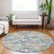 Homeroots 8' Beige Blue And Green Round Geometric Washable Indoor Outdoor Area Rug 609120 - alternate 3