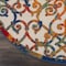 Homeroots 5' Ivory Blue Orange And Green Round Trellis Indoor Outdoor Area Rug 546798 - alternate 3