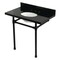 Kingston Brass 36" Black Granite Console Sink with Stainless Steel Legs, 8-Inch, 3-Hole, Black Granite/Matte Black KVPK36K80ST - alternate 1