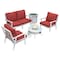 Leisuremod Walbrooke Modern White Patio Conversation With Square Fire Pit With Slats Design & Tank Holder, Red WWS-27-20-57-31-R - alternate 1