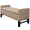 Homeroots 50" Beige and Black Upholstered Linen Bench with Flip top 530659 - alternate 3