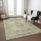 Homeroots 9' X 12' Artichoke Green Brown And Beige Floral Washable Indoor Outdoor Area Rug 605447 - alternate 2