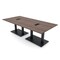 Skutchi Designs Rectangle Conference Table With Power, 48 in W, 96 in L, Brown HAR-REC-48X96-DOU.BK-H3041-EBLK - alternate 1