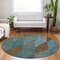 Homeroots 8' Teal Blue Aqua And Brown Round Argyle Washable Indoor Outdoor Area Rug 613737 - alternate 3