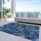 Homeroots 3' X 5' Navy Blue And Sky Blue Abstract Washable Indoor Outdoor Area Rug 587122 - alternate 3