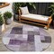 Homeroots 8' Eggplant Black And Lavender Round Geometric Washable Indoor Outdoor Area Rug 605857 - alternate 1