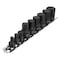 Performance Tool 9 pc. Impact Hex Bit Socket Set, SAE, CrMi Steel, Storage Rail W38963 - alternate 1