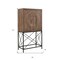 Homeroots 33in Brown Solid Wood Two Door Carved Wine Cabinet 489014 - alternate 2