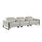 Homeroots 129" Light Gray Top Grain Leather Reclining Metal USB Sofa 720341 - alternate 3