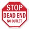 Signmission Stop Dead End No Outlet, 18 Inch X 18 Inch, Plastic Sign OC-P-18-82 - alternate 1