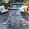 Homeroots 8' Gray Charcoal And Silver Round Abstract Washable Indoor Outdoor Area Rug 582922 - alternate 2