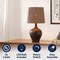 Jonathan Y Eben 23" Rustic Farmhouse Resin/Metal Gourd LED Table Lamp w/Paper Rope Shade, Dark Brown Wood Finish JYL9200B - alternate 3
