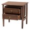 Baxton Studio Alyssa Japandi Walnut Brown Wood 2-Drawer Nightstand Woven with Rattan 252-13949-ZORO - alternate 4