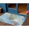 Homeroots 3' X 5' Sky Blue And Teal Blue Abstract Washable Indoor Outdoor Area Rug 611252 - alternate 1
