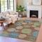 Homeroots 5' X 8' Chocolate Fern Green And Teal Blue Geometric Washable Indoor Outdoor Area Rug 630568 - alternate 3