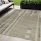 Homeroots 5' X 8' Taupe And Dark Gray Striped Washable Indoor Outdoor Area Rug 602816 - alternate 1
