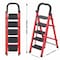 Wrightmaster 4.5 ft. Steel Step Ladder, 9.5 ft. Reach 500 lb. Capacity with Non-Marring Feet ZoroY-RED9 - alternate 4