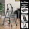 Wrightmaster 4.1 ft. Steel Lightweight Step Ladder, 7 ft. Reach w/Non-Marring Feet 300 lb. Capacity ZoroQHL4BT - alternate 3