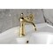 Kingston Brass One-Handle Single-Hole Bathroom Faucet with Push Pop-Up Drain, Polished Brass KS3542RNK - alternate 3