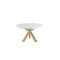 Homeroots 48" White and Gold Wood and Metal Cross Leg Base Round Top Dining Table 555131 - alternate 1