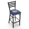 Holland Bar Stool Co 30" Blk Wrinkle Gonzaga Stationary Bar Stool, Ladder Back L00430Gonzga - alternate 1