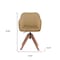 Homeroots Tufted Champagne and Natural Upholstered Velvet Dining Arm Chair 521187 - alternate 2