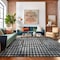 World Rug Gallery Geometric Distressed Abstract Washable Non Slip Area Rug 5 ft x 7 ft Black WR69BLACK5X7 - alternate 2