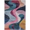 Homeroots 3' X 5' Green Pink And Teal Blue Abstract Washable Indoor Outdoor Area Rug 604456 - alternate 3