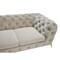 Homeroots 74in Beige And Gold Velvet Chesterfield Loveseat 489282 - alternate 2