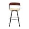 Homeroots 31" Cream and Black Faux Leather with Metal Swivel Bar Height Bar Chair 534456 - alternate 2