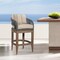 Armen Living Orbit Outdoor Patio 30in Bar Stool in Weathered Eucalyptus Wood with Gray Rope and Taupe Cushions LCORBAEUCTP30 - alternate 5
