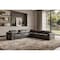 Homeroots Gray Italian Leather Modular L Shaped Seven Piece Corner Sectional With Console 534867 - alternate 5