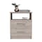 Homeroots 20" Gray Two Drawer Faux Wood Nightstand 543681 - alternate 2