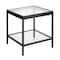Homeroots 22" Black And Clear Glass And Steel Square End Table With Shelf 544170 - alternate 4