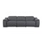 Homeroots 107" Dark Gray Italian Leather Reclining Metal USB Sofa 720280 - alternate 1