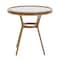 Flash Furniture Lourdes French Bistro 31.5in. Tbl, White and Gray PE Rattan, Glass Top, Bamboo Print Aluminum Frame SDA-AD641012-80-WHGY-NAT-GG - alternate 3