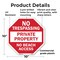 Signmission No Trespassing Private Property No, 10 Inch X 10 Inch, Plastic Sign OC-P-10-91 - alternate 3