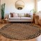 Homeroots 8' Brown Round Animal Print Washable Indoor Outdoor Area Rug 607634 - alternate 2
