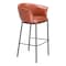 Homeroots 30" Brown And Black Faux Leather And Steel Bar Height Bar Chair 555656 - alternate 3