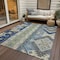 Homeroots 9' X 12' Navy Blue Green And Gray Aztec Washable Indoor Outdoor Area Rug 598488 - alternate 3