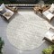 Homeroots 8' Ivory And Beige Round Geometric Washable Indoor Outdoor Area Rug 613779 - alternate 3