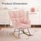 Yssoa Simple Deluxe Nursery Rocking Chairs, Teddy Upholstered Glider Recliner Rocking Chair with High Bac 3A88FNCHARROCKERPNK - alternate 2