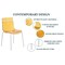 Leisuremod Astor Plastic Dining Chair with White Steel Base in Orange, 2PK ACW-20OR2 - alternate 3