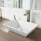 Vigo Vinca Modern White Matte Stone 18 in. L x 14 in. W x 5 in. H Rectangular Vessel Bathroom Sink VG04007 - alternate 2