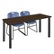Regency Kee Training Table W/ 2 Zeng Chairs, 72 in W, 24 in L, Neo Walnut MT7224NWBPBK44BE - alternate 1