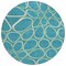 Homeroots 8' Teal Blue Ivory And Green Round Abstract Washable Indoor Outdoor Area Rug 600572 - alternate 3