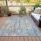 Homeroots 5' X 8' Sky Blue And Gray Abstract Washable Indoor Outdoor Area Rug 632138 - alternate 1