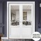 Sartodoors Solid French Double Doors, Lucia 1533 White Silk with Clear Glass, Wood Solid Panel Frame Trims,  LUCIA1533DD-WS-3684 - alternate 4
