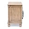 Homeroots 28" Natural Solid Wood and Wicker Ribbed Texture Two Drawer Nightstand With USB Port 571345 - alternate 3